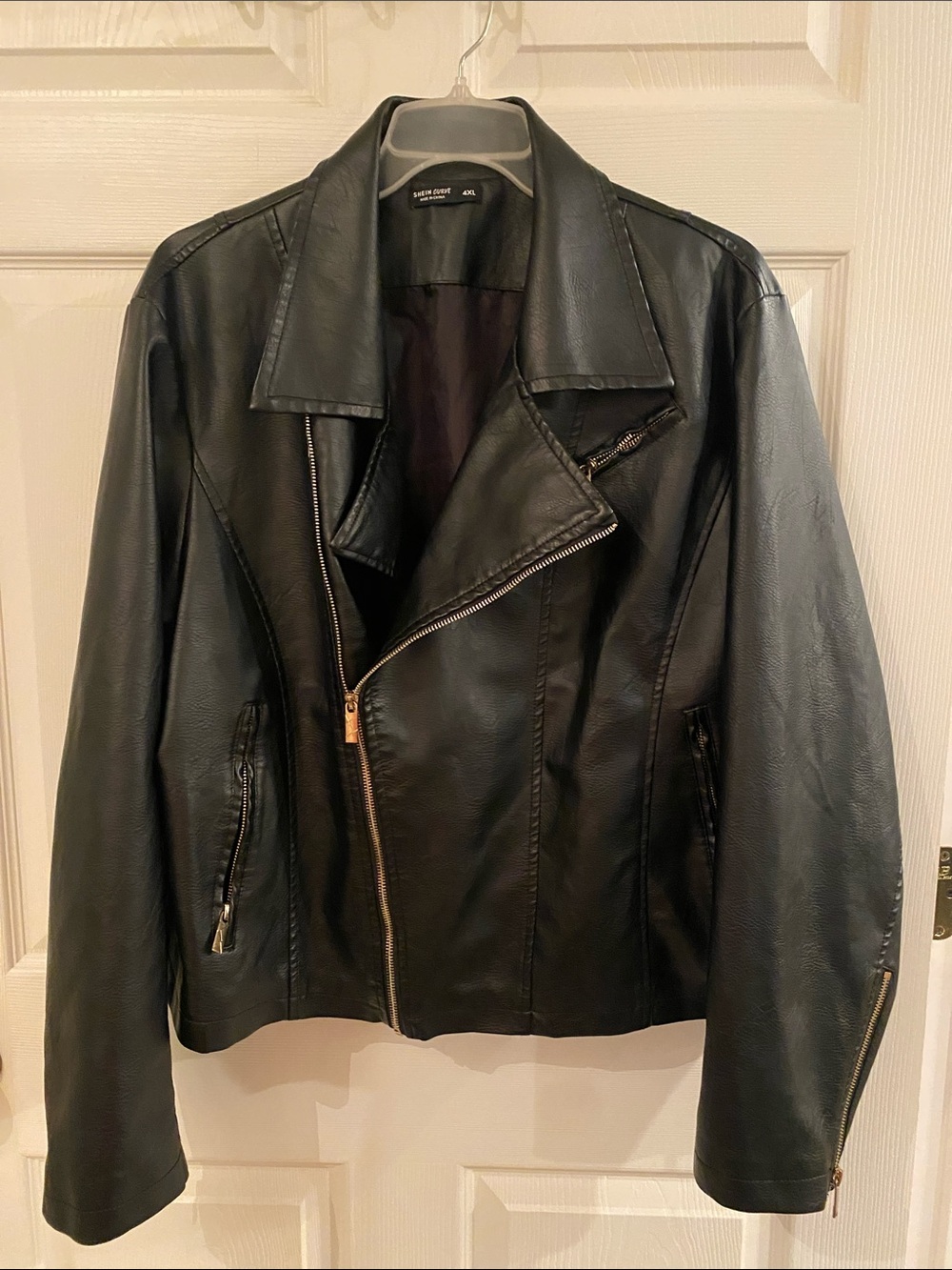 Black Faux Leather Moto Jacket